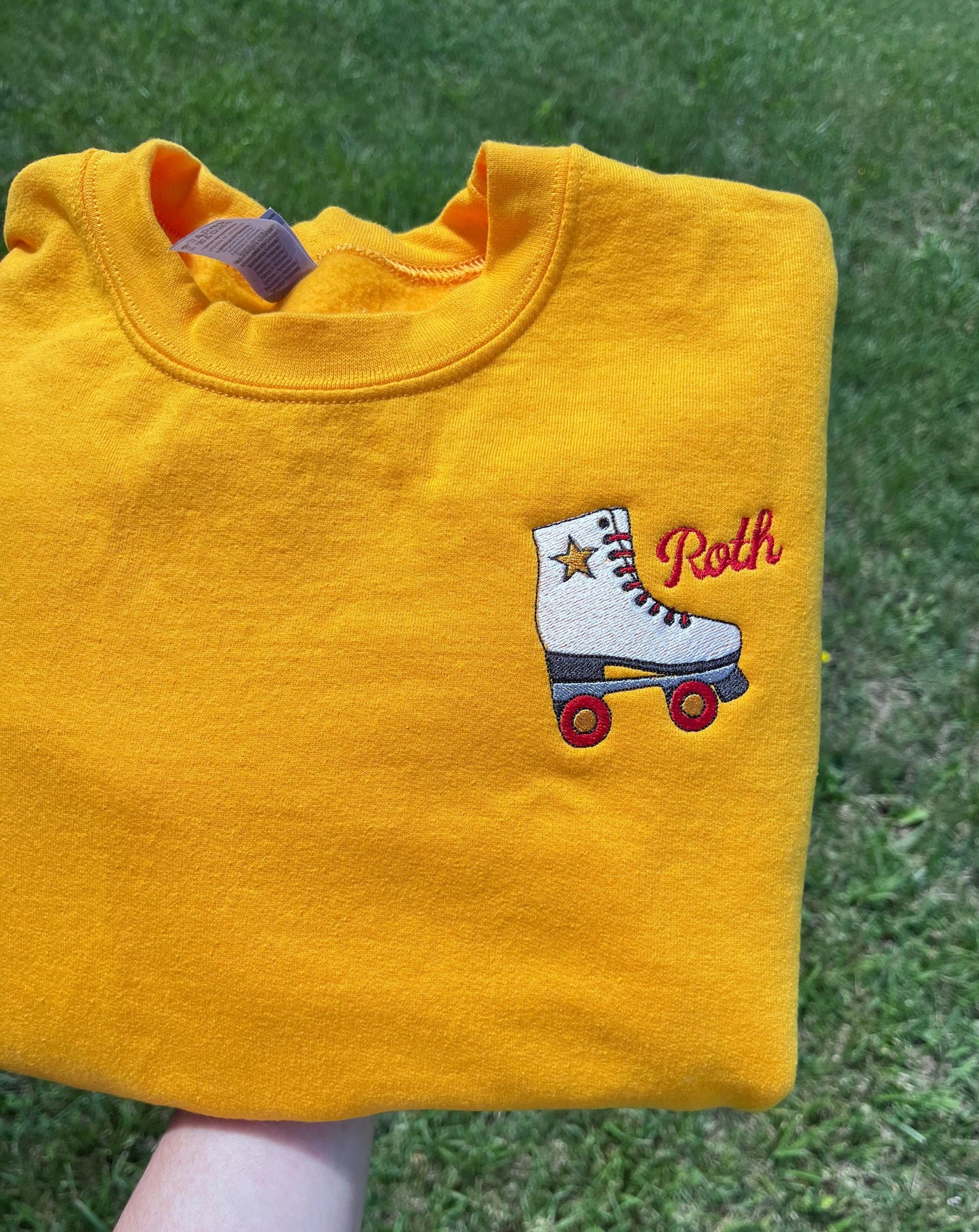 Personalized Roller Skating Sweatshirt Embroidered Roller Derby Crewneck