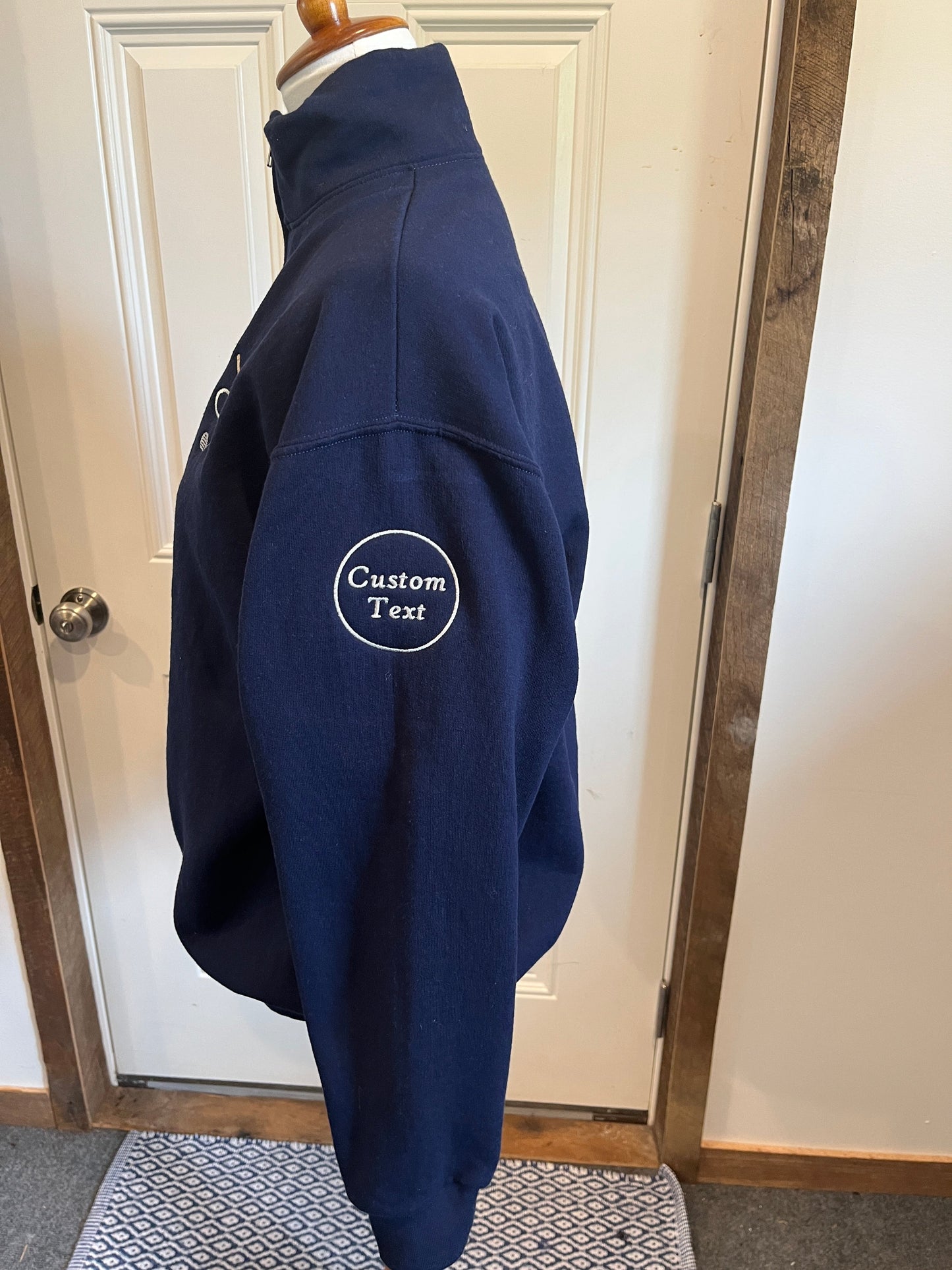 Personalized Logo Upper Arm Quarter Zip Sweatshirt