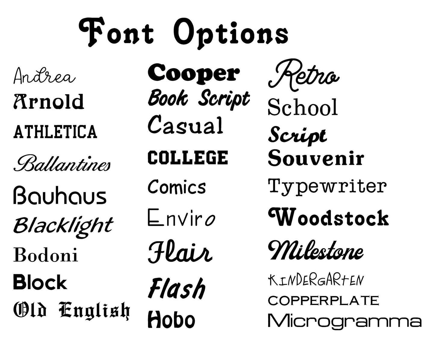 a bunch of different types of font on a white background