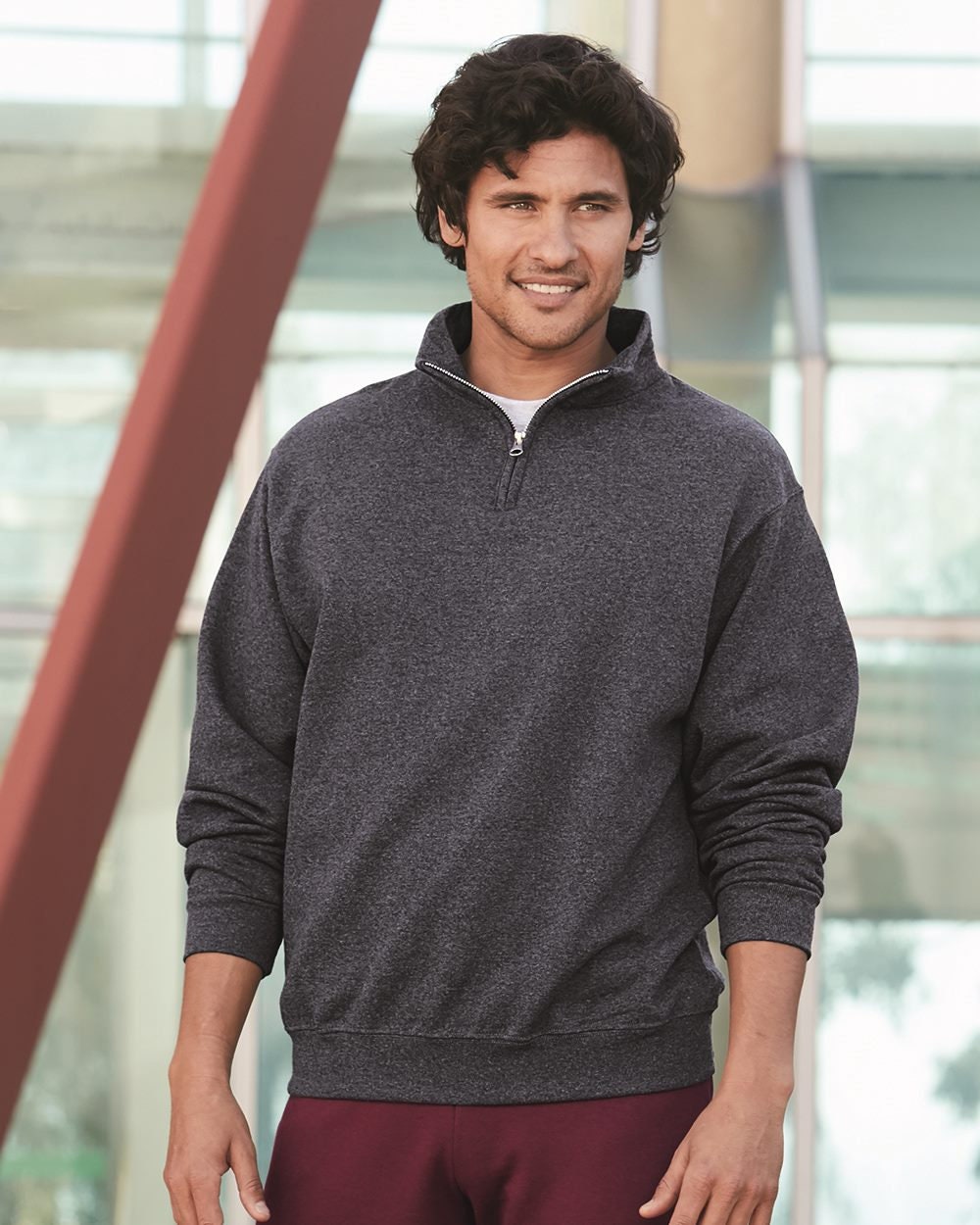 Personalized Logo Upper Arm Quarter Zip Sweatshirt