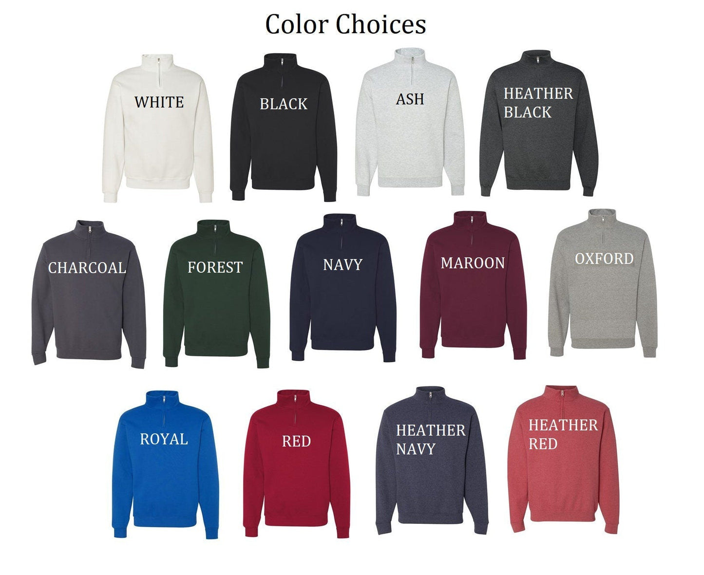 Personalized Logo Upper Arm Quarter Zip Sweatshirt
