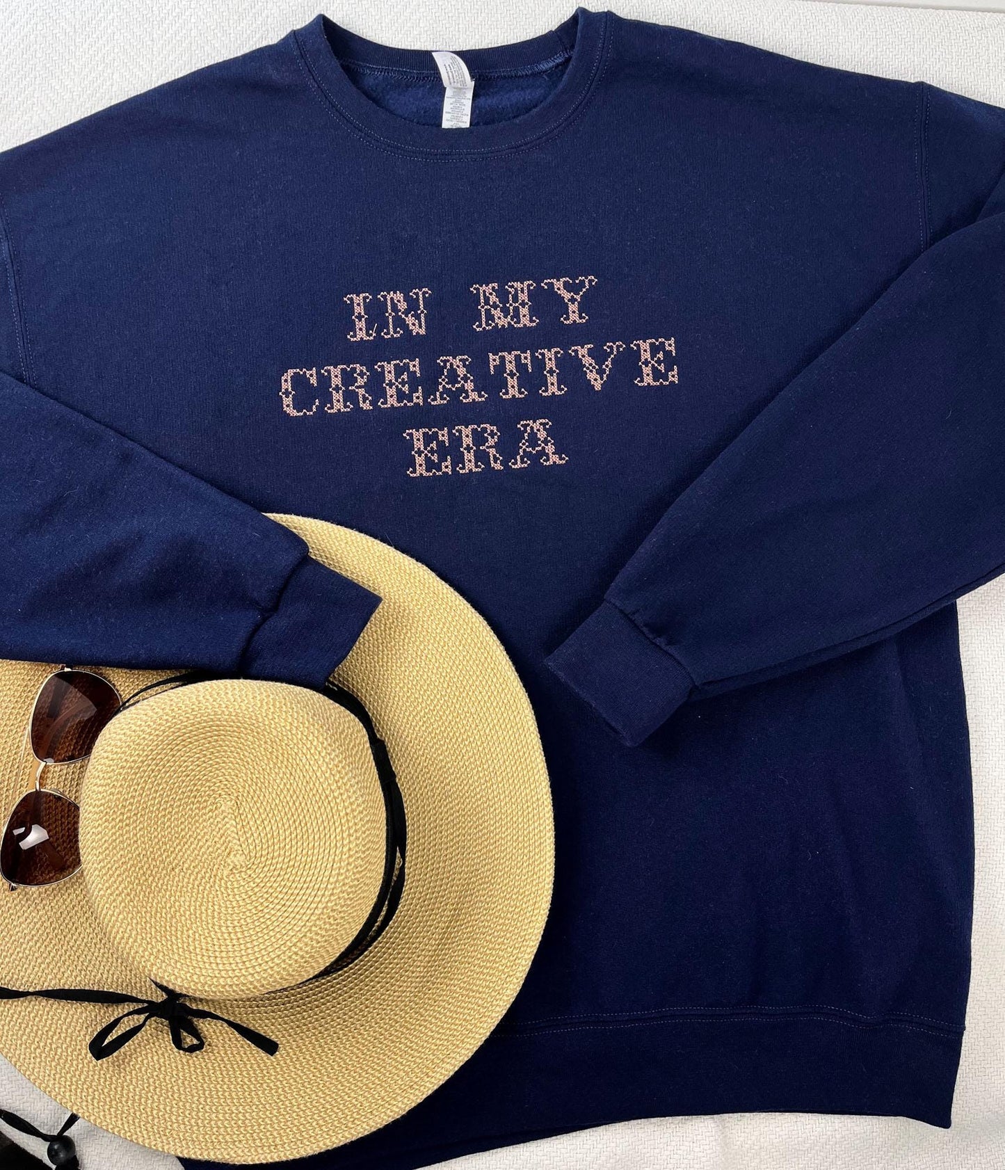 Custom Cross-Stitch Font Embroidered Sweatshirt Creative Gift