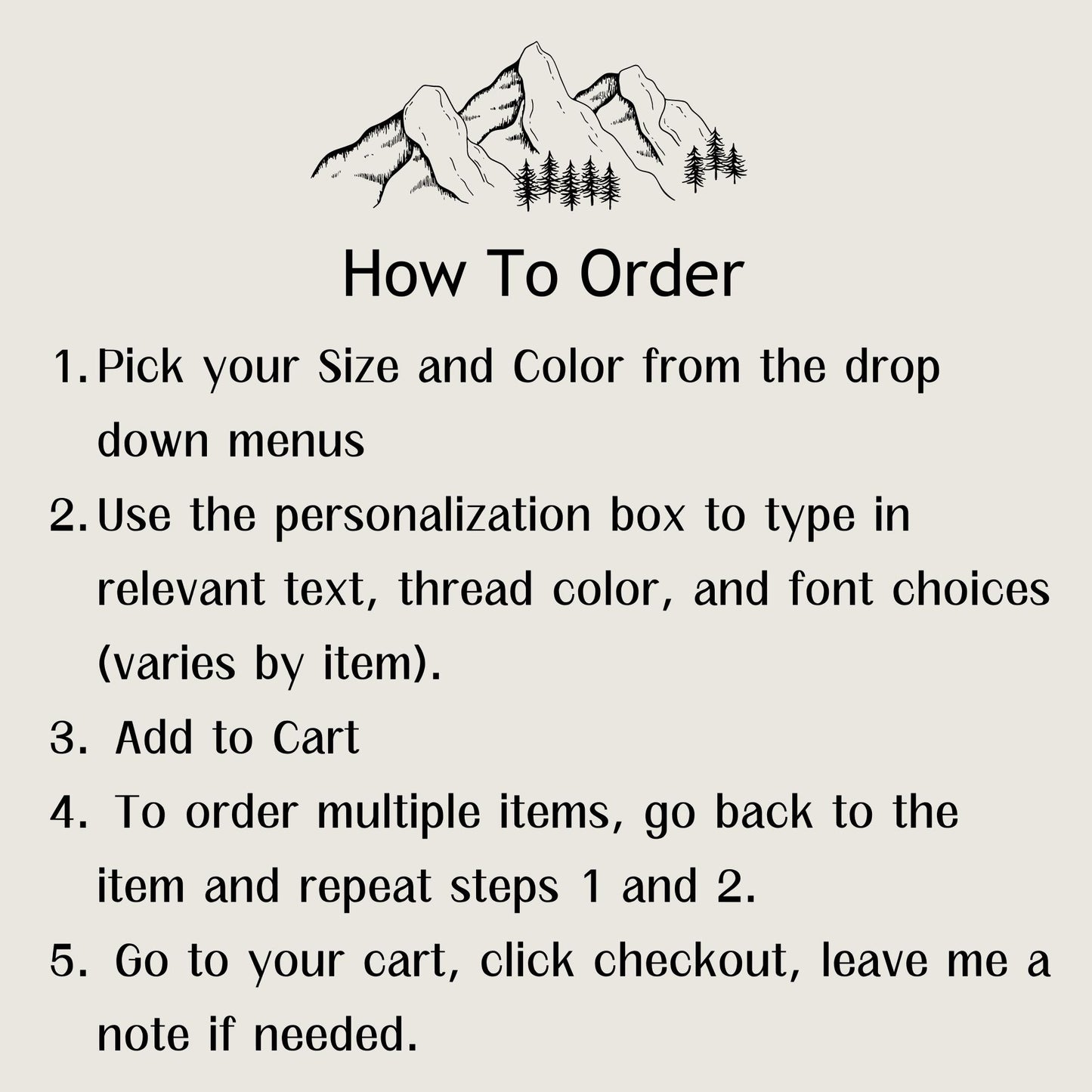 a poster with instructions for how to order