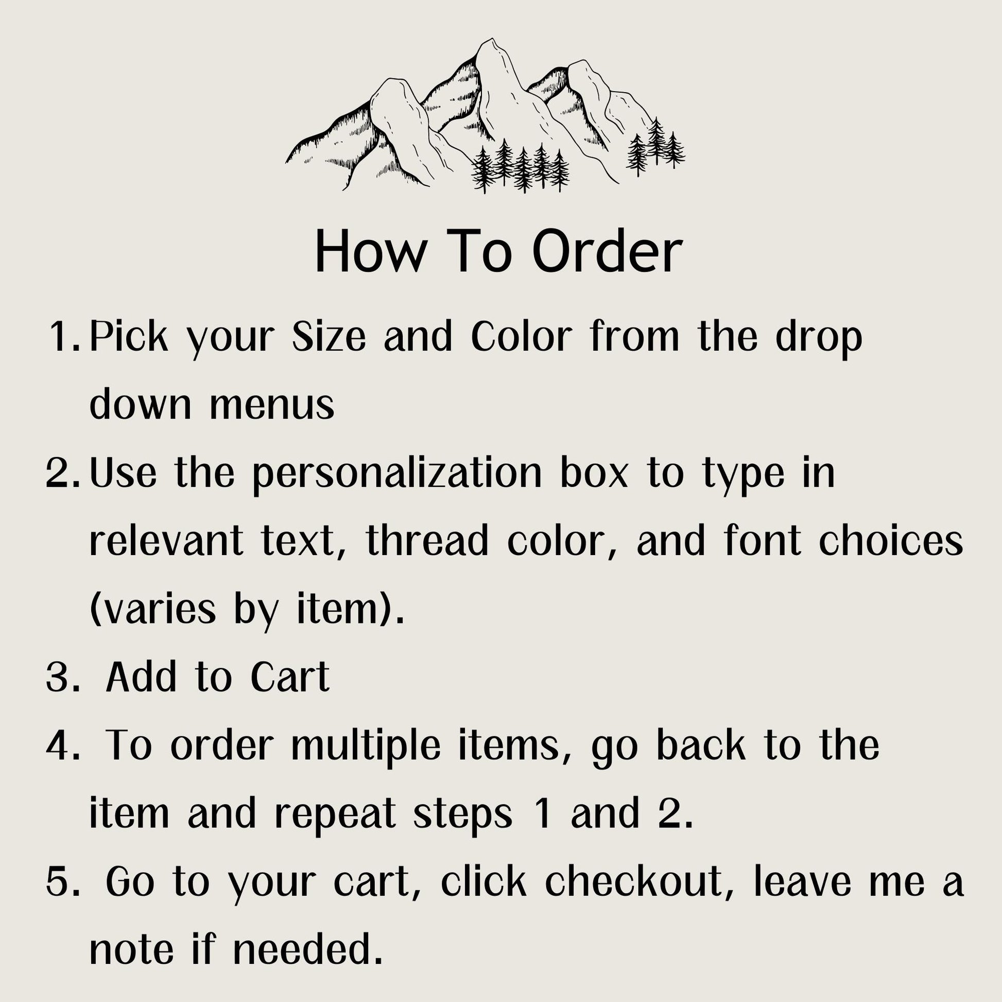 a poster with instructions for how to order