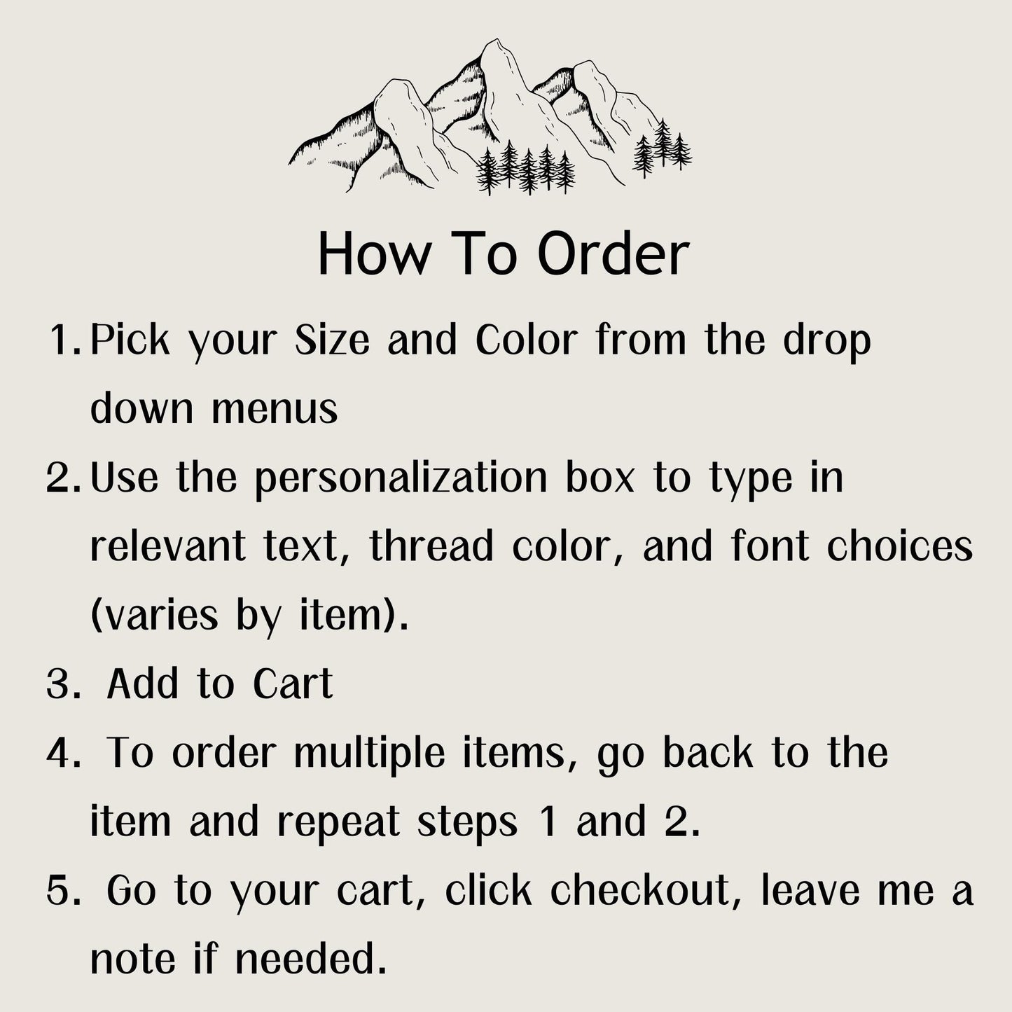 a poster with instructions for how to order