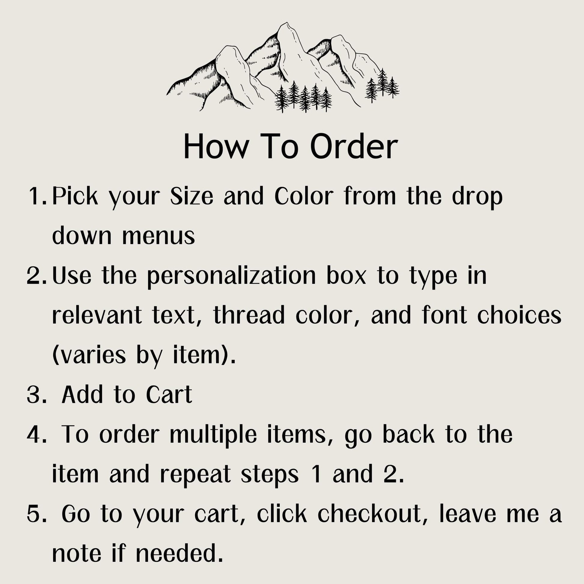 a poster with instructions for how to order
