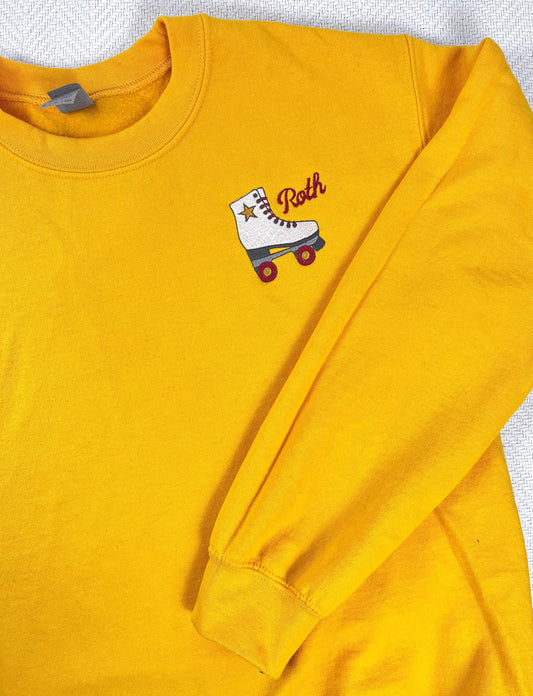 Personalized Roller Skating Sweatshirt Embroidered Roller Derby Crewneck