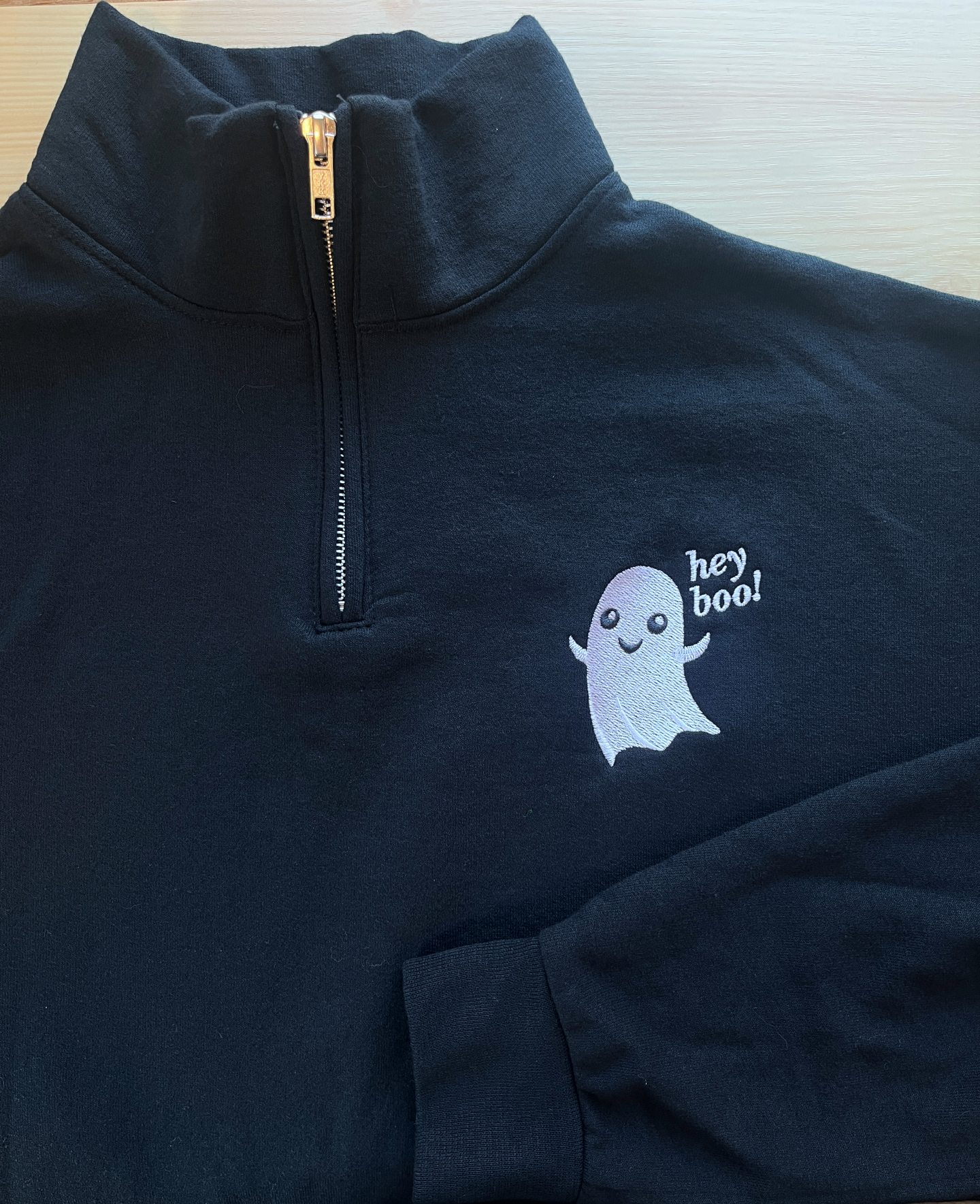 Hey Boo Fall Quarter Zip Sweatshirt