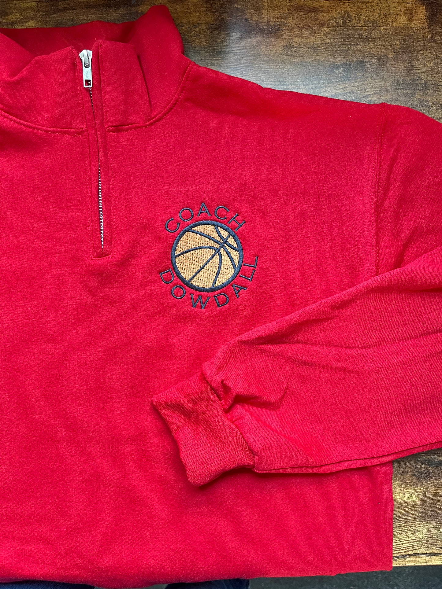 Personalized Basketball Quarter Zip Sweatshirt