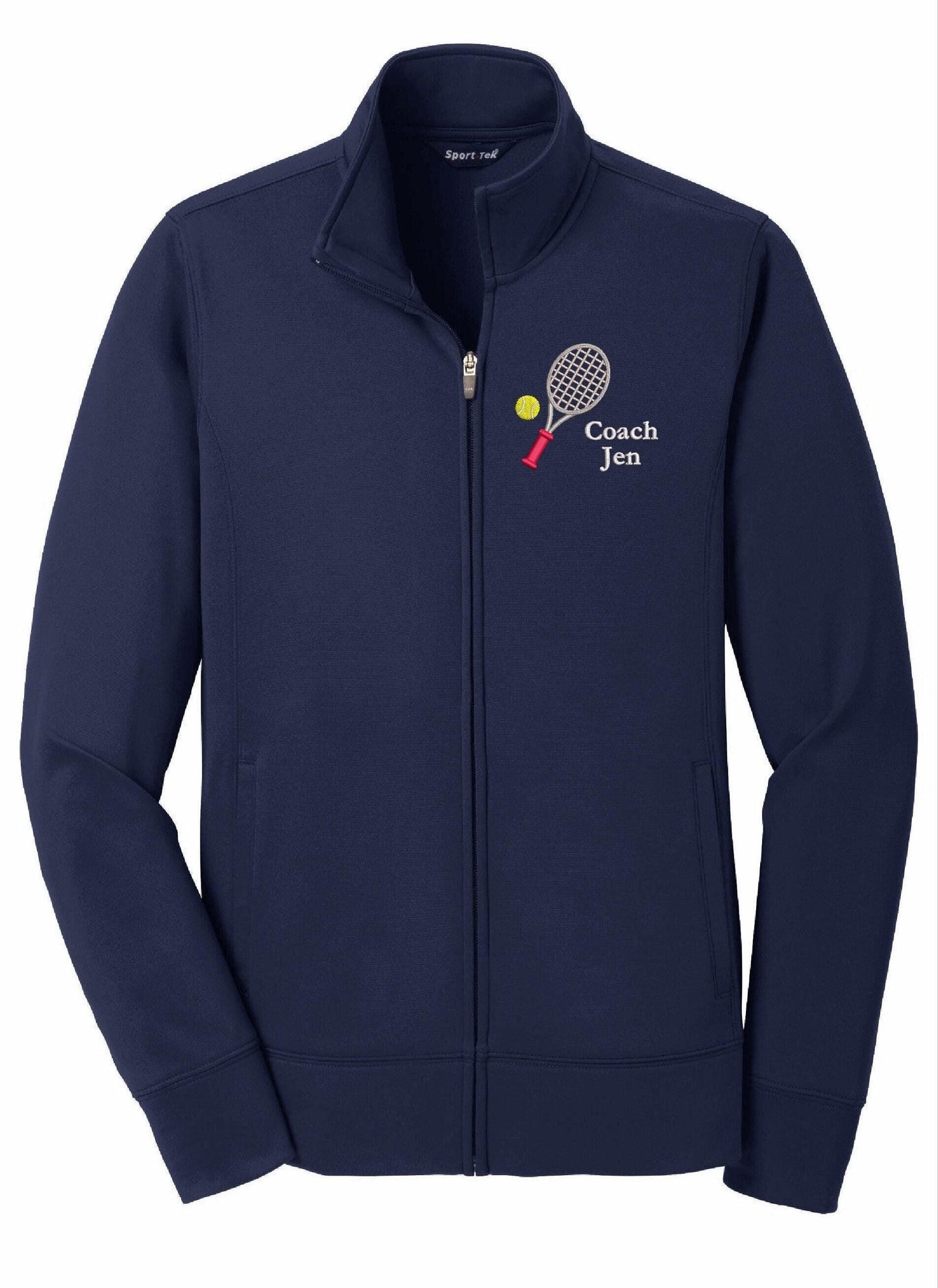 Tennis Personalized Jacket For Women Full Zip Custom Embroidered Sweater With Pockets