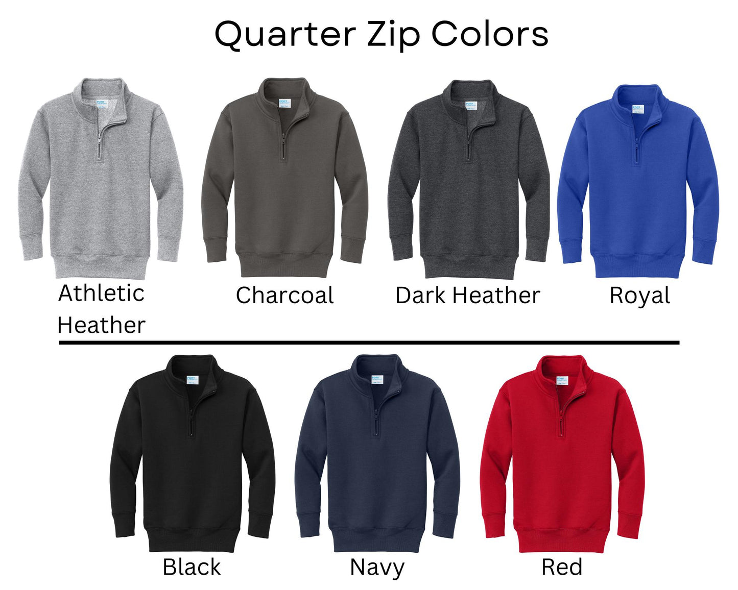 Personalized Kids Soccer Quarter Zip Sweatshirt Custom Embroidered Youth Sizing