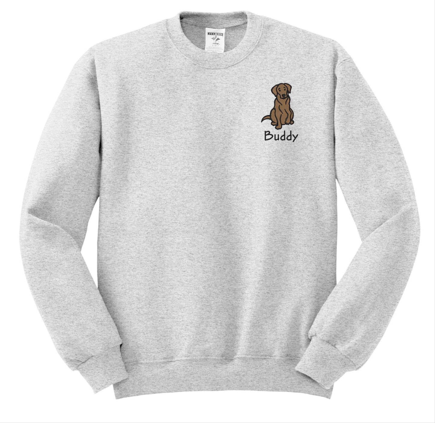 Chocolate Lab Sweatshirt Personalized Custom Embroidered With Name Pet Sweatshirt