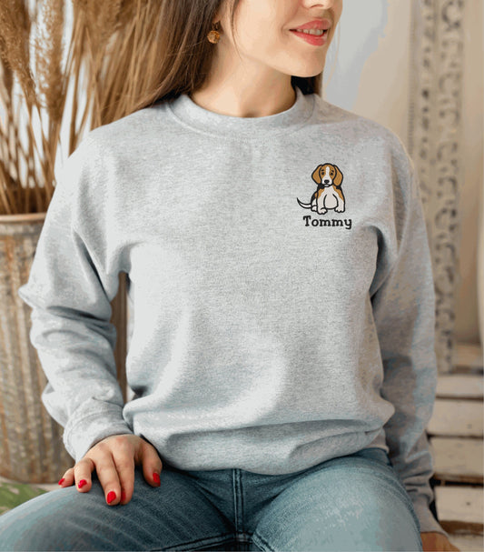 Beagle Sweatshirt Personalized Custom Embroidered With NameDog Pet SweatshirtDog Sweatshirt