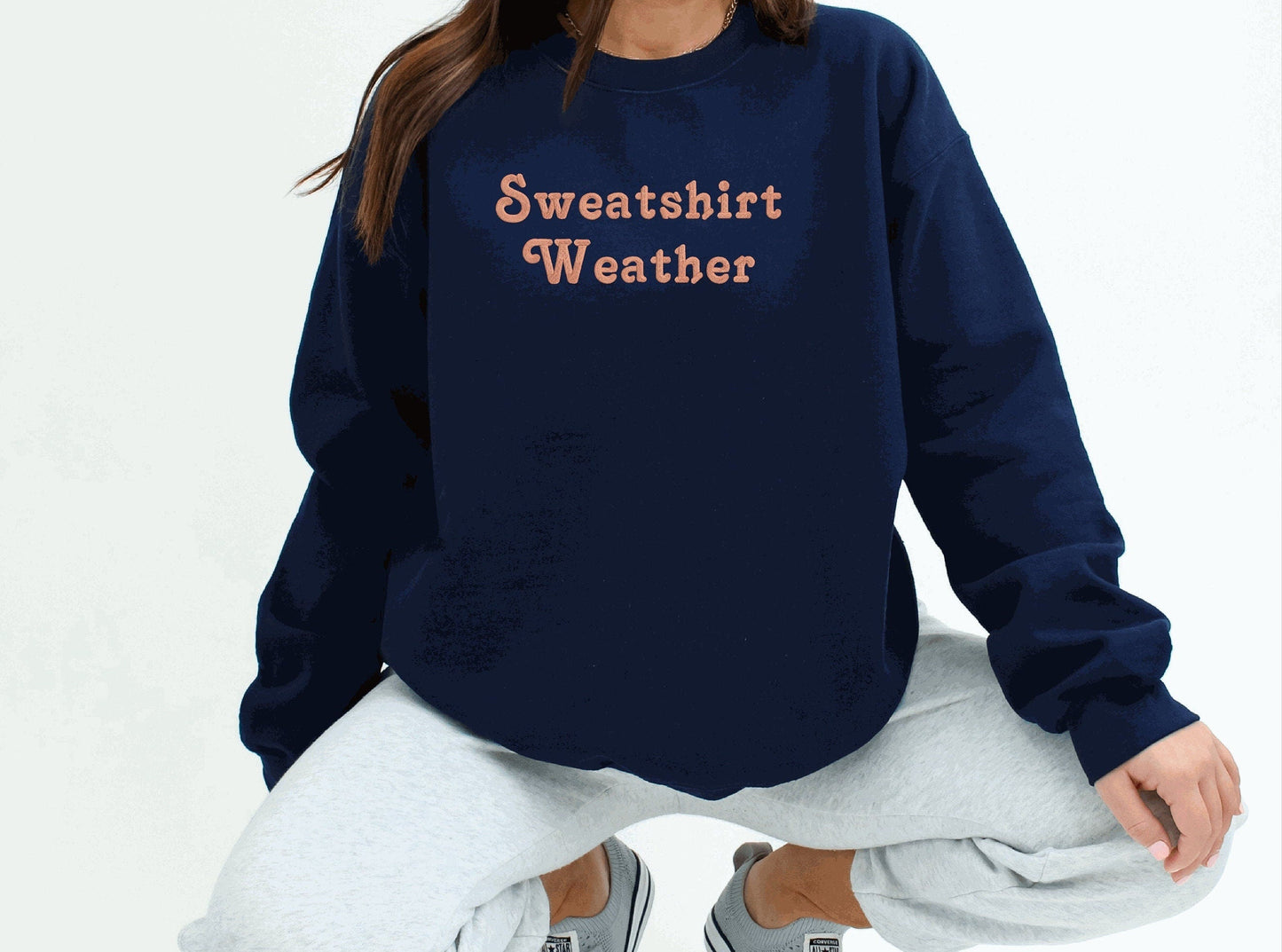 Personalized Embroidered Woodstock Font Sweatshirt for Men and Women No Minimum