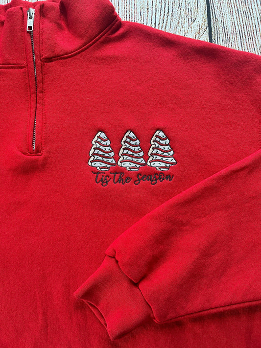 Christmas Cake Holiday Quarter Zip Sweatshirt