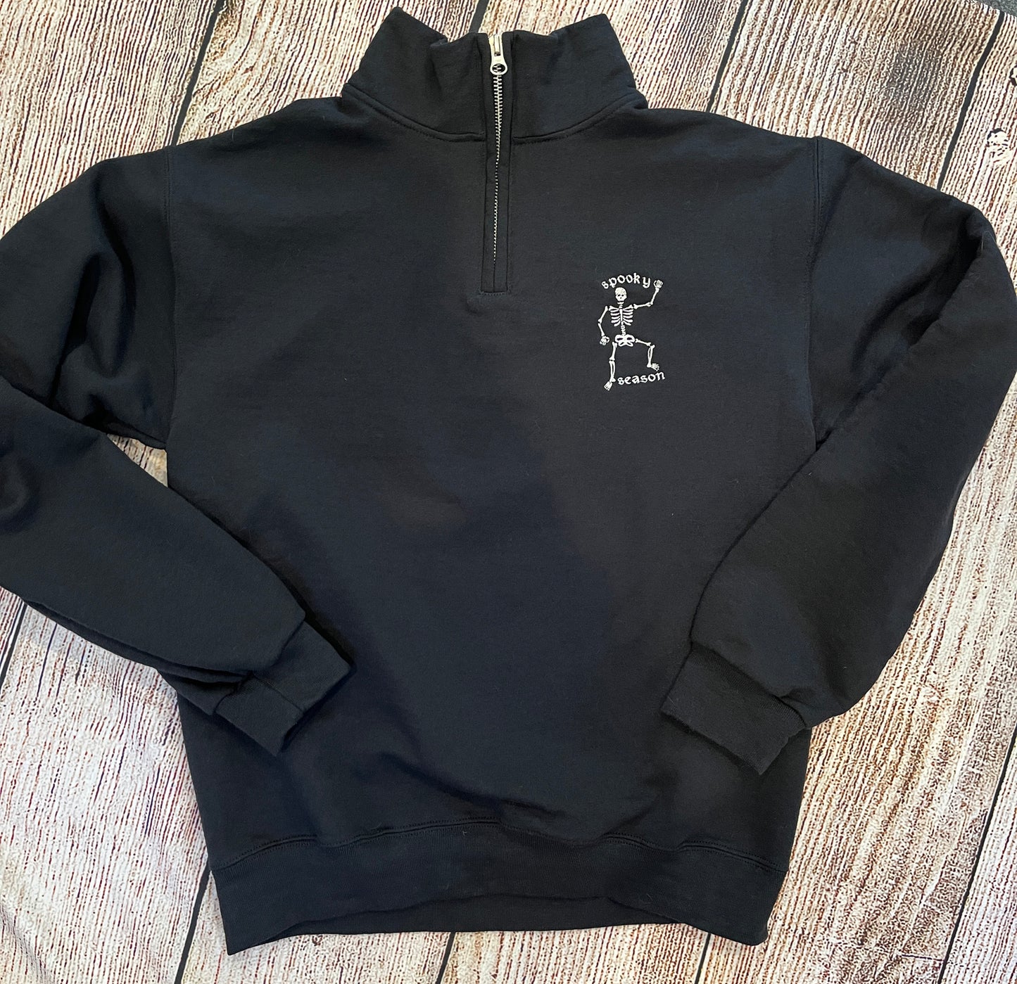 Spooky Season Skeleton Fall Quarter Zip Sweatshirt