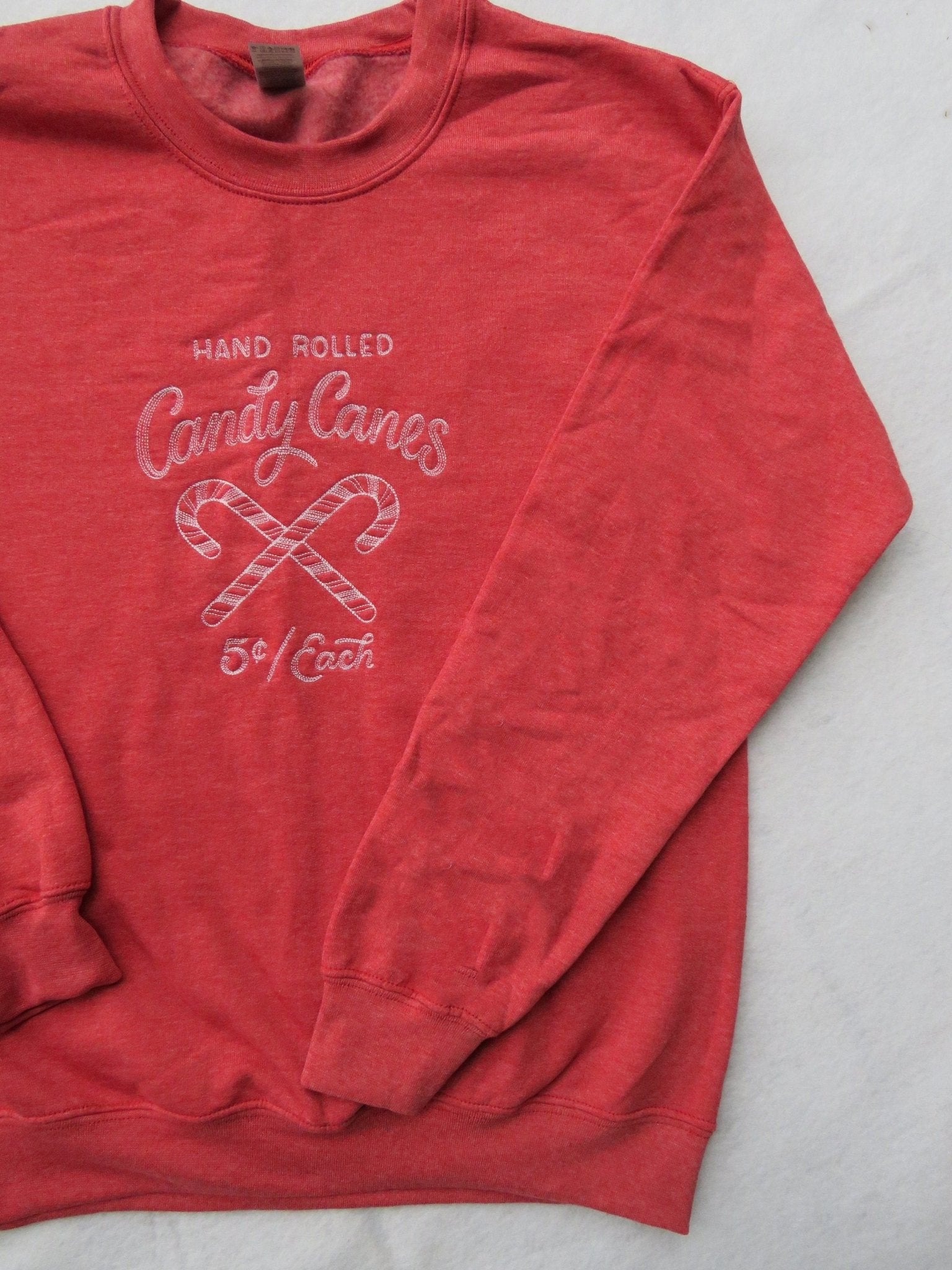 Candy Cane Winter Crew Neck Sweatshirt - Blue Ridge Stitches