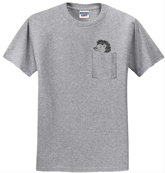 Hedgehog Pocket T-shirt Embroidered