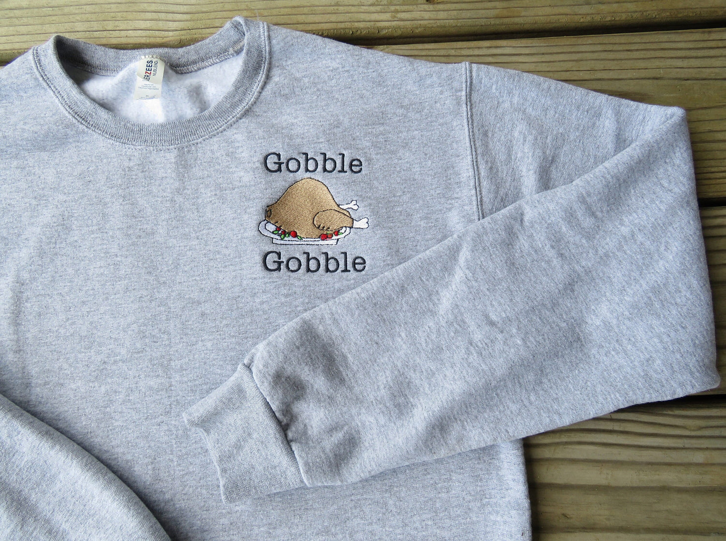 Thanksgiving Gobble Gobble Turkey Crew Neck Sweatshirt