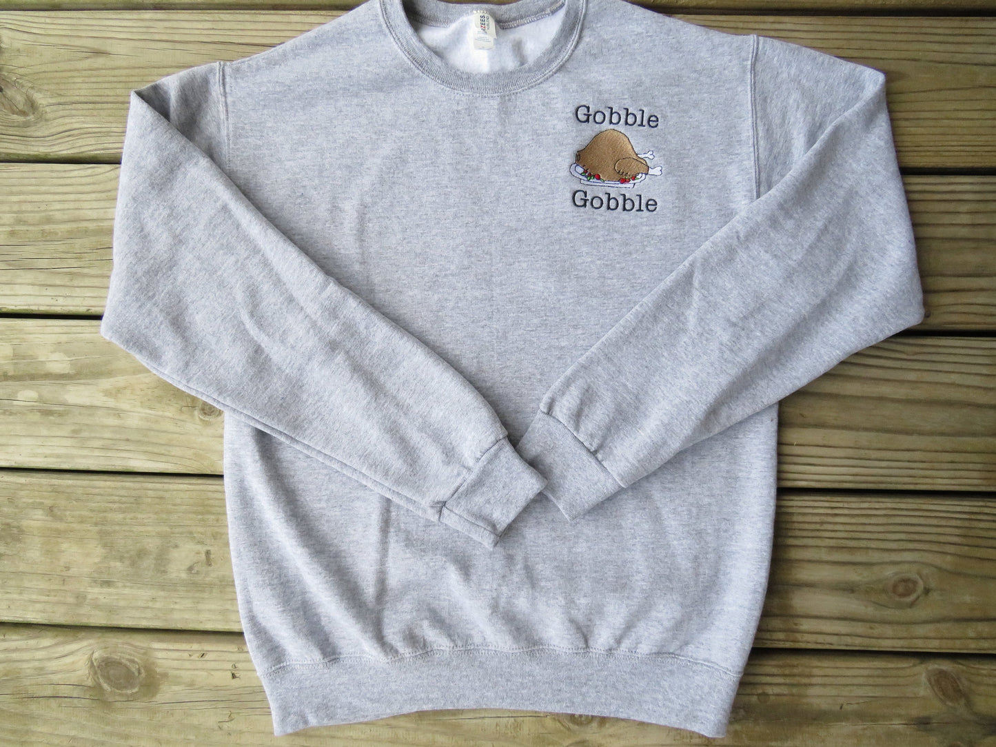 Thanksgiving Gobble Gobble Turkey Crew Neck Sweatshirt
