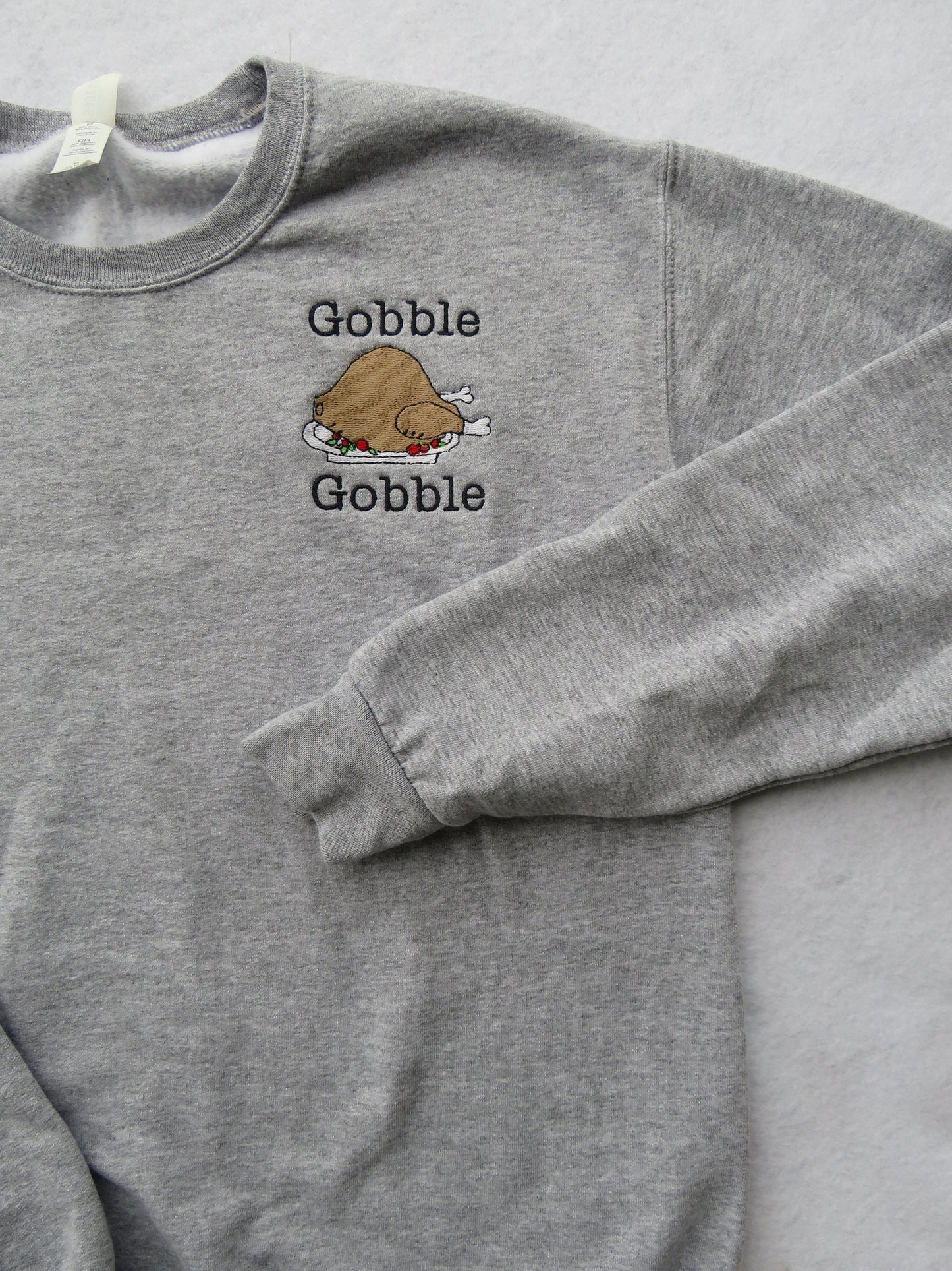 Thanksgiving Gobble Gobble Turkey Crew Neck Sweatshirt