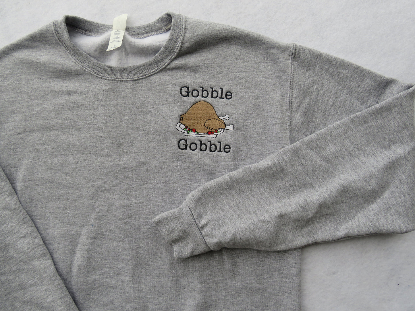 Thanksgiving Gobble Gobble Turkey Crew Neck Sweatshirt