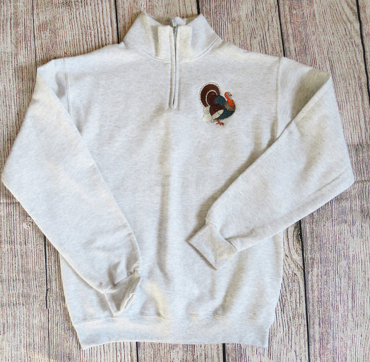 Turkey Thanksgiving Fall Quarter Zip Sweatshirt