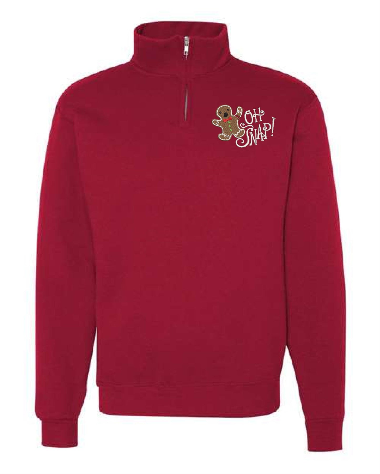 Oh Snap Ginger Bread Christmas Quarter Zip Sweatshirt