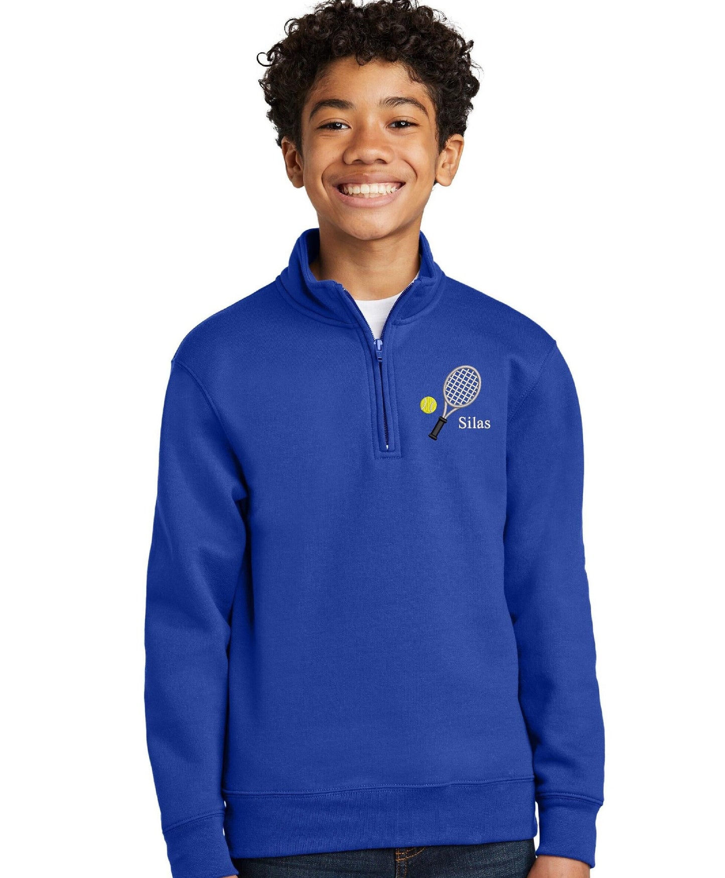 Personalized Youth Tennis Quarter Zip Sweatshirt