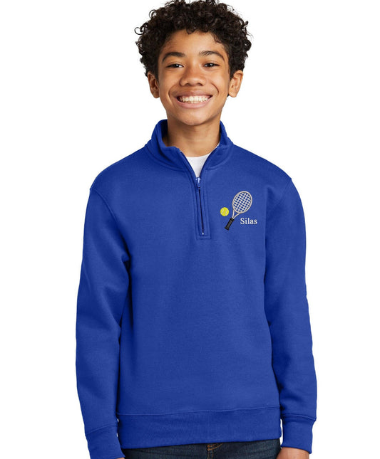 Personalized Youth Tennis Quarter Zip Sweatshirt